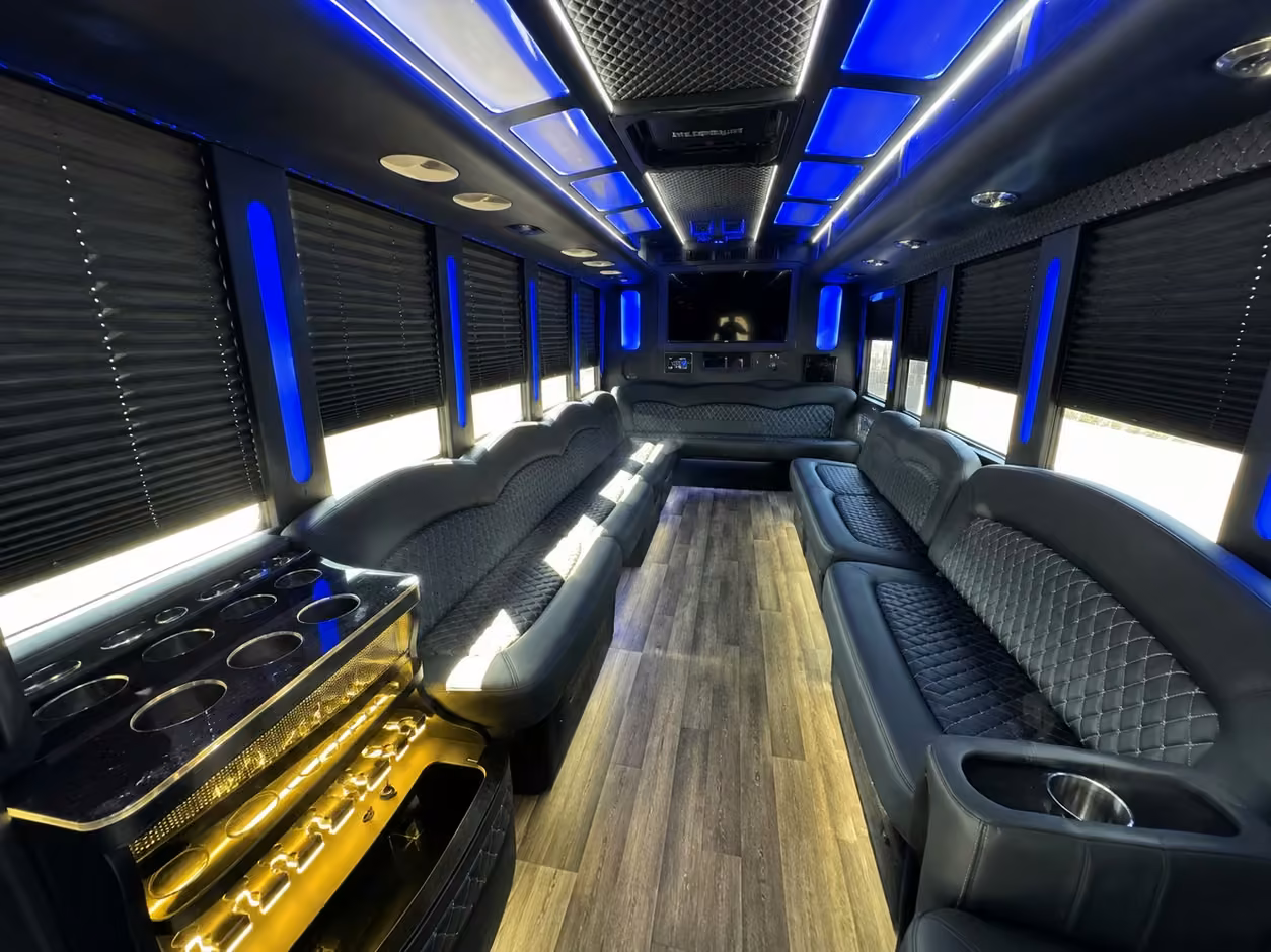 18 passenger party bus interior