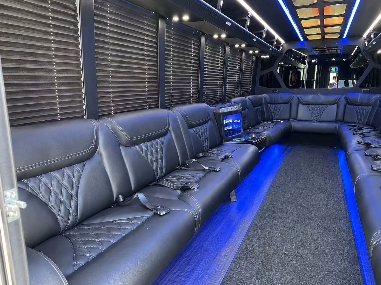 20 passenger party bus interior