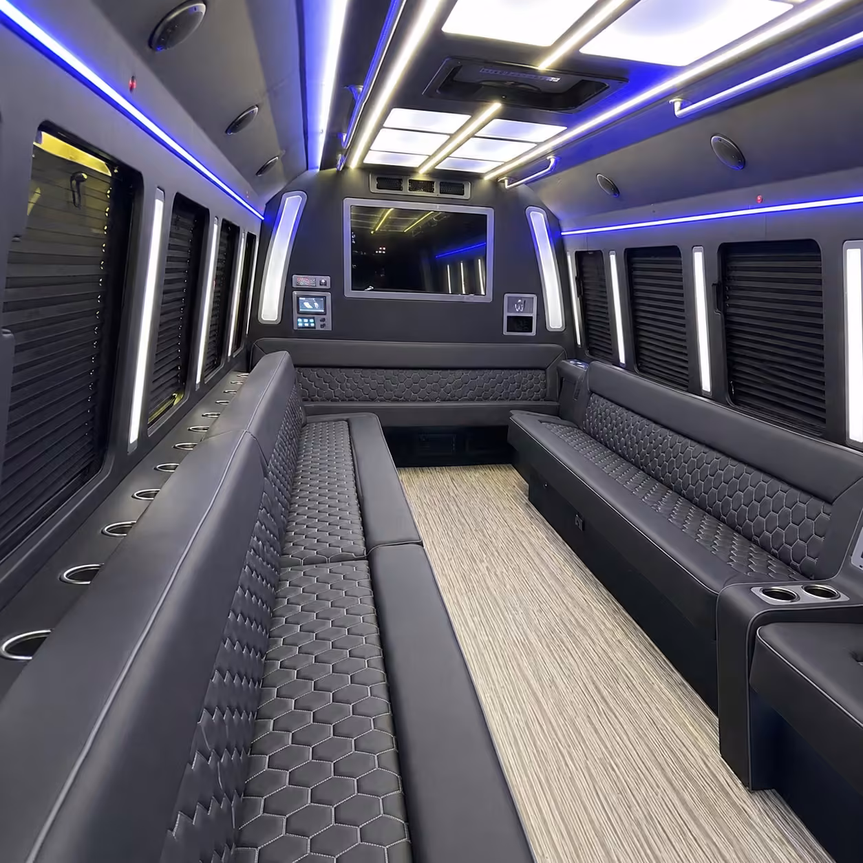 40 passenger party bus inside
