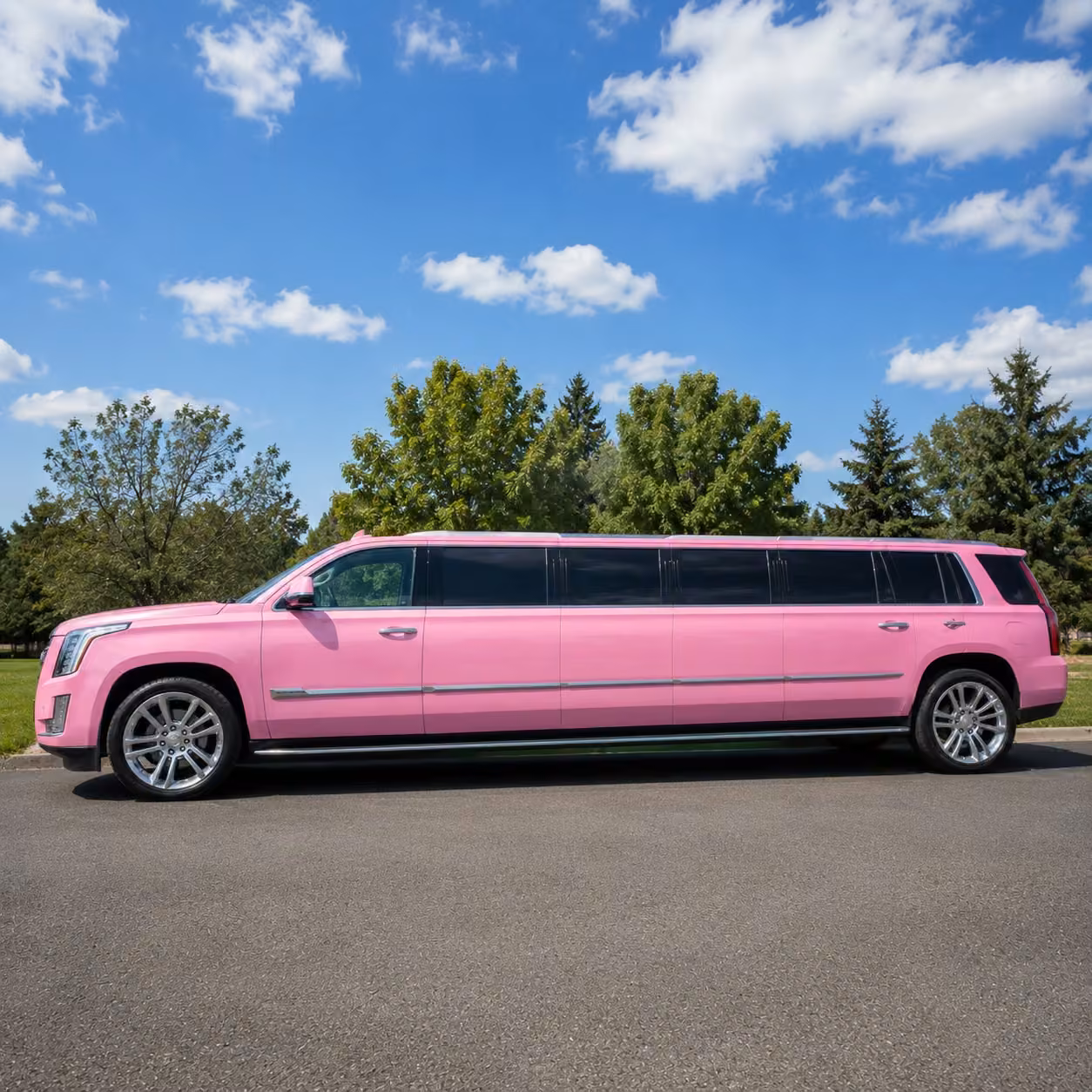 pink limo exterior