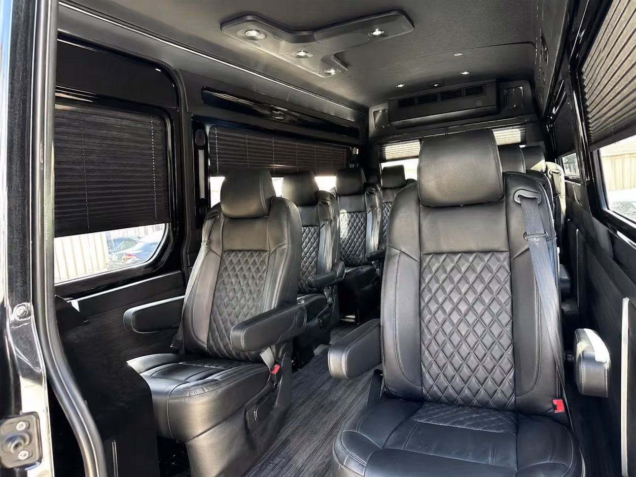 sprinter van rental with driver inside