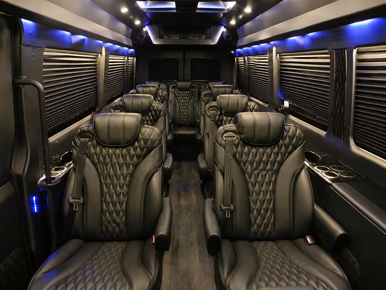 sprinter van rental with driver interior